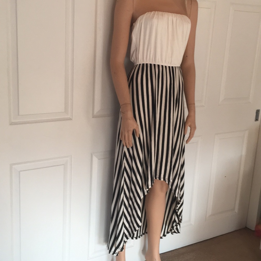 Adorable Love Culture Black & Cream Hi Lo Dress